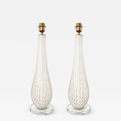 Pair of Bespoke Modern Murano Glass Table Lamps