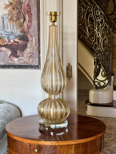 Pair of Bespoke Modern Murano Gold Lamps