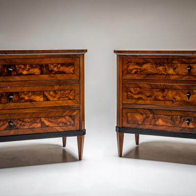Pair of Biedermeier Chests of Drawers Italy 19th Century