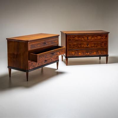 Pair of Biedermeier Chests of Drawers Italy 19th Century