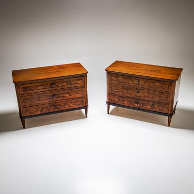 Pair of Biedermeier Chests of Drawers Italy 19th Century