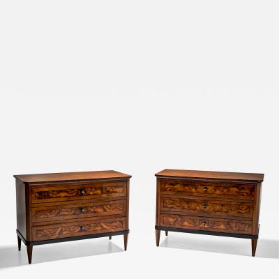 Pair of Biedermeier Chests of Drawers Italy 19th Century
