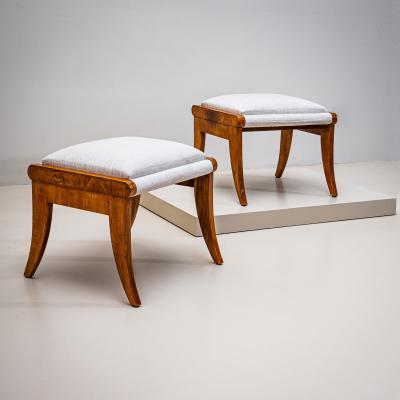 Pair of Biedermeier Stools in Ash 19th Century