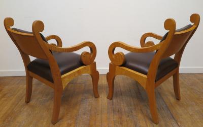Pair of Biedermeier inspired Arm Chairs