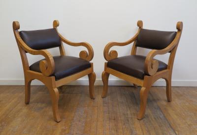 Pair of Biedermeier inspired Arm Chairs