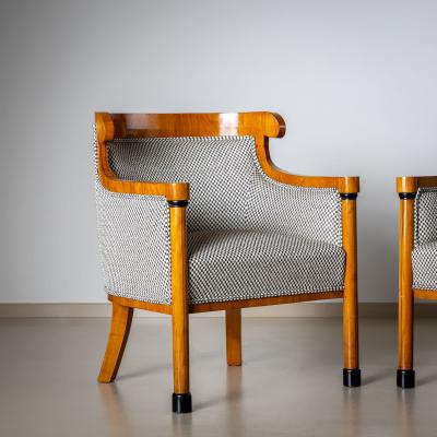 Pair of Biedermeier style Armchairs Late 19th Century