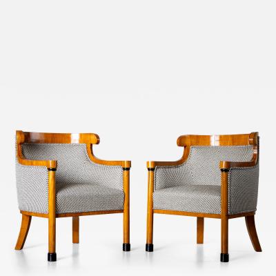 Pair of Biedermeier style Armchairs Late 19th Century