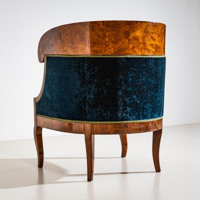 Pair of Biedermeier style Walnut Berg res Italy 2nd Half 19th Century