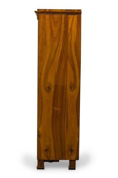 Pair of Biedermeier walnut and Ebonized Wood Glass Door Book Cabinets