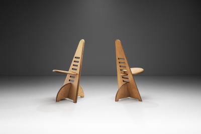 Pair of Birch Lundi sit Chairs by Gijs Boelaars for Lundia Netherlands 1970s