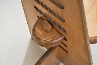 Pair of Birch Lundi sit Chairs by Gijs Boelaars for Lundia Netherlands 1970s