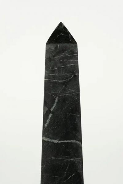 Pair of Black Marble Obelisks