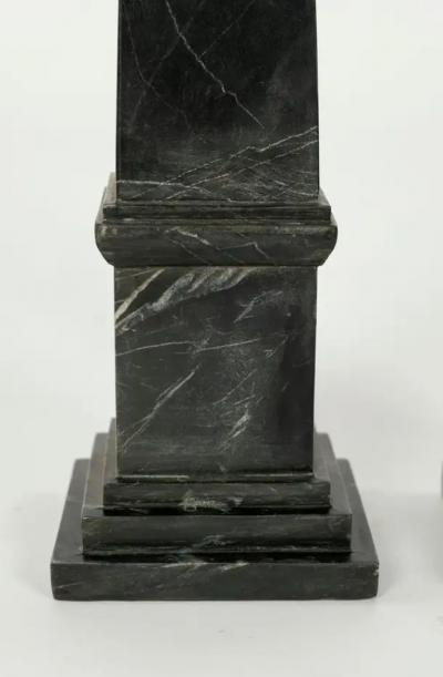 Pair of Black Marble Obelisks