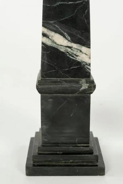 Pair of Black Marble Obelisks