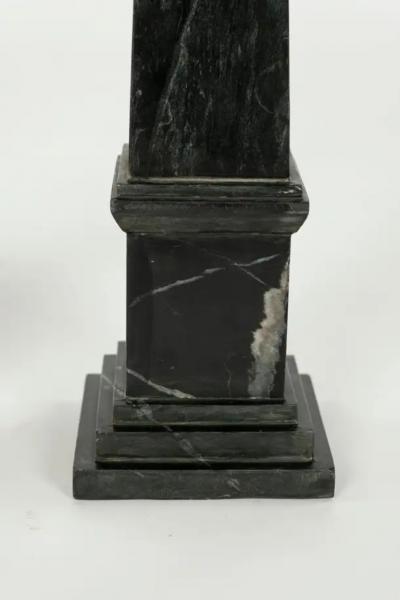 Pair of Black Marble Obelisks