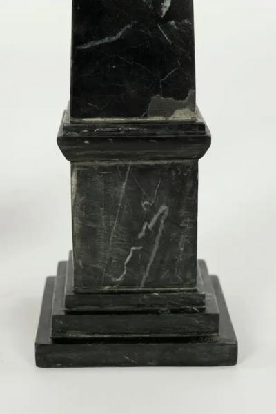 Pair of Black Marble Obelisks