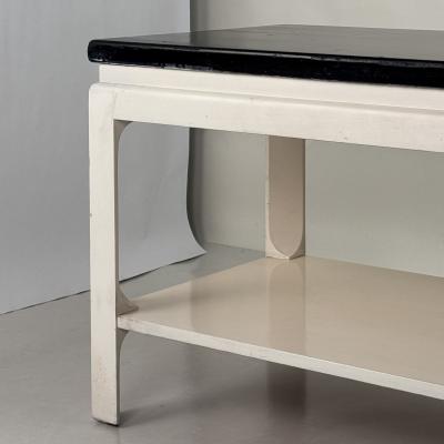 Pair of Black and White Modernist End Tables by Paul Frankl