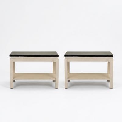 Pair of Black and White Modernist End Tables by Paul Frankl