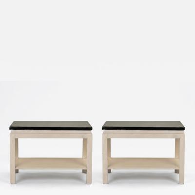 Pair of Black and White Modernist End Tables by Paul Frankl
