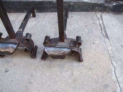 Pair of Blacksmiths Andirons
