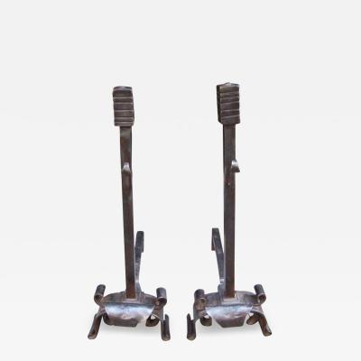 Pair of Blacksmiths Andirons