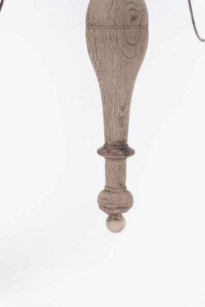 Pair of Bleached Wood and Iron Chandeliers