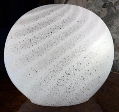 Pair of Blown Swirled Murano Glass Lamps with Silver inclusions Oblate Spheroid