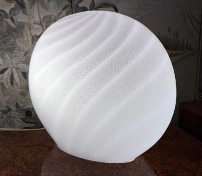 Pair of Blown Swirled Murano Glass Lamps with Silver inclusions Oblate Spheroid