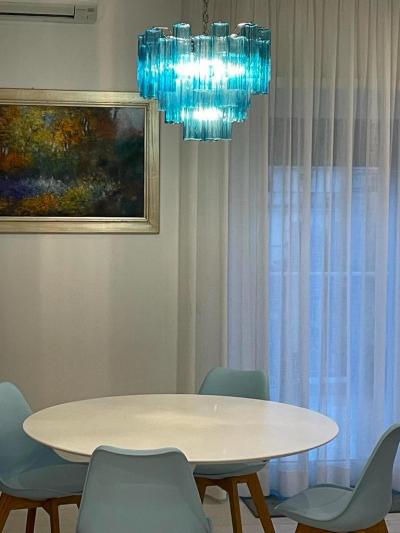 Pair of Blue Tronchi Murano Glass Chandelier