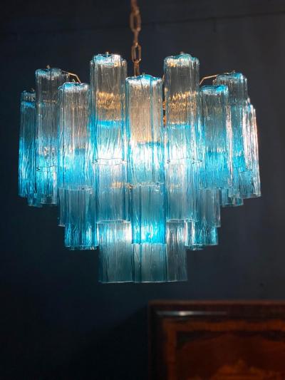 Pair of Blue Tronchi Murano Glass Chandelier