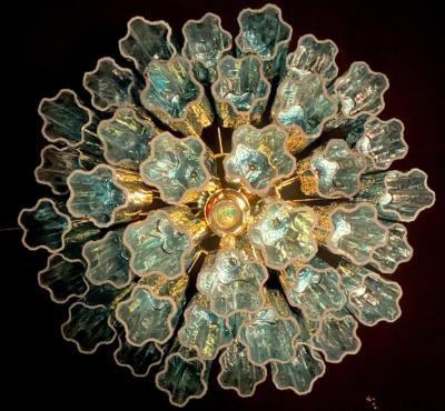 Pair of Blue Tronchi Murano Glass Chandelier