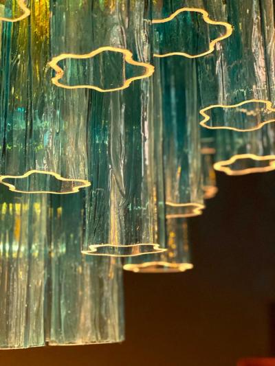 Pair of Blue Tronchi Murano Glass Chandelier