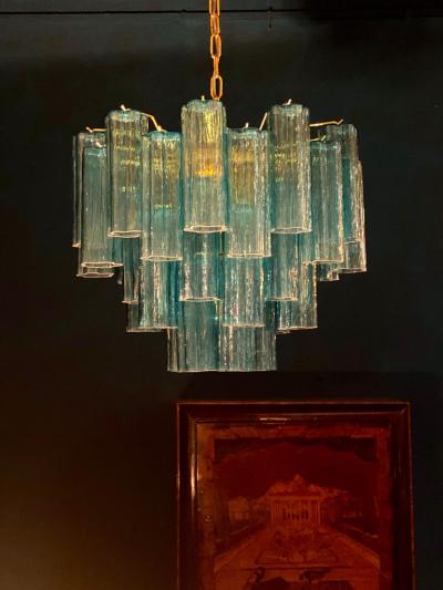 Pair of Blue Tronchi Murano Glass Chandelier