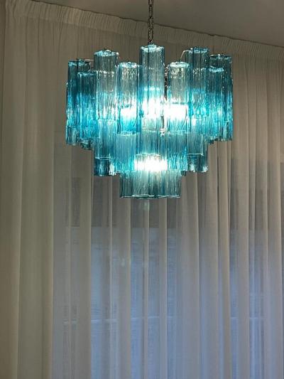 Pair of Blue Tronchi Murano Glass Chandelier