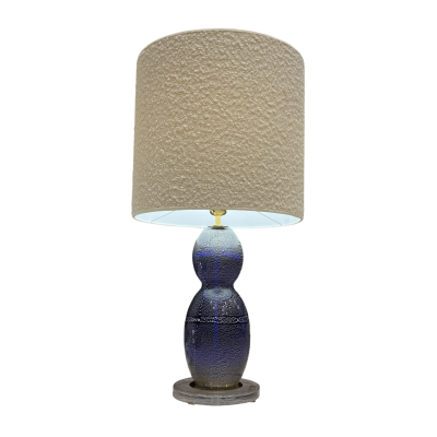 Pair of Blue and Silver Murano Glass Lamps