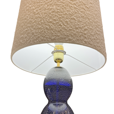 Pair of Blue and Silver Murano Glass Lamps