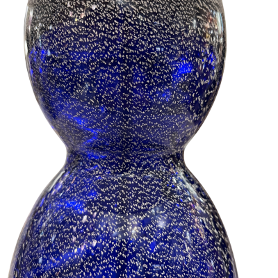 Pair of Blue and Silver Murano Glass Lamps