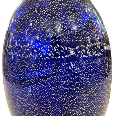 Pair of Blue and Silver Murano Glass Lamps