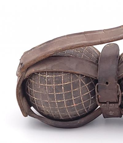 Pair of Bocce Balls with Leather Carrier circa 1900