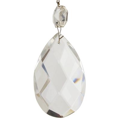 Pair of Bohemian faceted glass Rococo style chandeliers