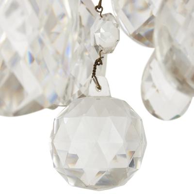 Pair of Bohemian faceted glass Rococo style chandeliers