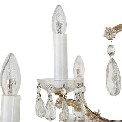 Pair of Bohemian faceted glass Rococo style chandeliers