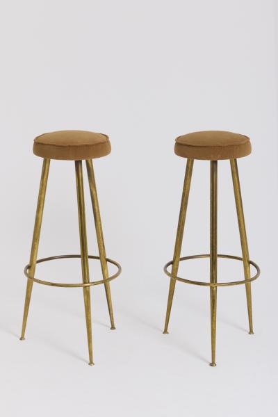Pair of Brass Bar Stools