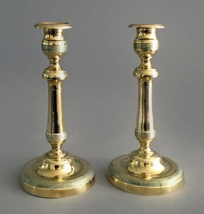 Pair of Brass Candlesticks Circa 1840