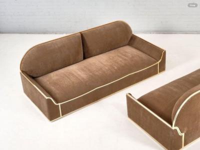 Pair of Brass Frame Sofas 1960