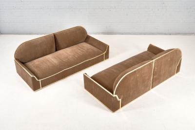 Pair of Brass Frame Sofas 1960