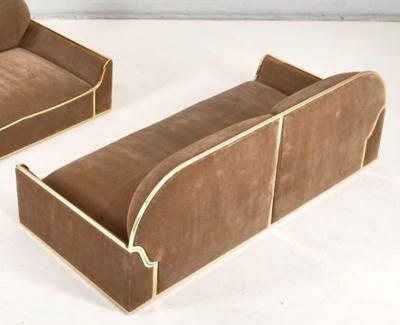 Pair of Brass Frame Sofas 1960