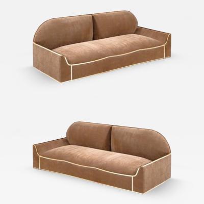 Pair of Brass Frame Sofas 1960
