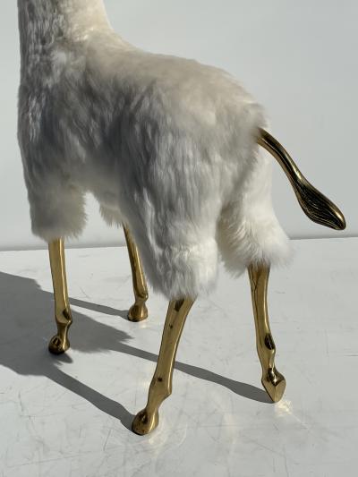 Pair of Brass Gazelle or Antelopes in Sheep Fur