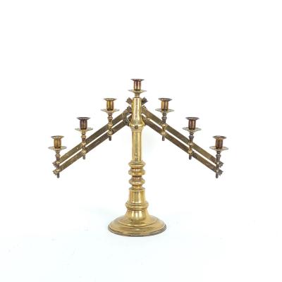 Pair of Brass Gothic Style Candelabras circa 1900